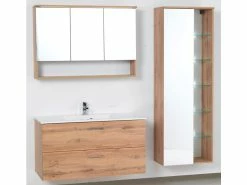 Billig 😉 Spiegelschrank Best - 99/70/23 cm in braun 🛒 -Badezimmerschränke Verkäufe 6023401 0490375 3 23052442