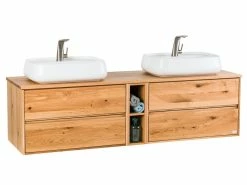 Großhandel 🛒 Die grüne Linie Waschtisch-Unterschrank Lina - 80/47/50 cm in braun 🔔 10 Großhandel 🛒 Die grüne Linie Waschtisch-Unterschrank Lina - 80/47/50 cm in braun 🔔 -Badezimmerschränke Verkäufe 6251490 0523343 2 23626461