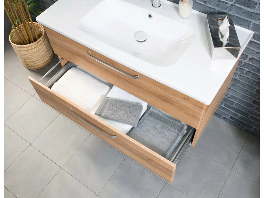 Großhandel ✨ Waschtisch-Unterschrank Trentino - 105/51/49 cm in braun 😉 2 Großhandel ✨ Waschtisch-Unterschrank Trentino - 105/51/49 cm in braun 😉 – Bild 2