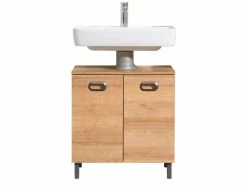 Auslauf 🔔 Vivre Waschbeckenunterschrank Buca - 60/53/33 cm in braun 🔥