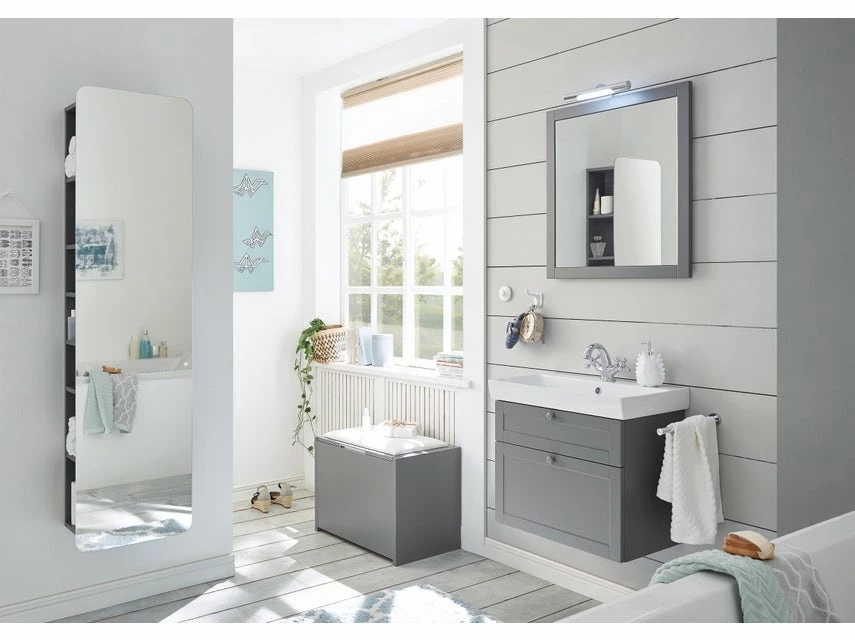 Schlussverkauf đ Aquarell Badezimmer-Set Salzburg - 3-teilig in grau â 1 Schlussverkauf đ Aquarell Badezimmer-Set Salzburg - 3-teilig in grau â