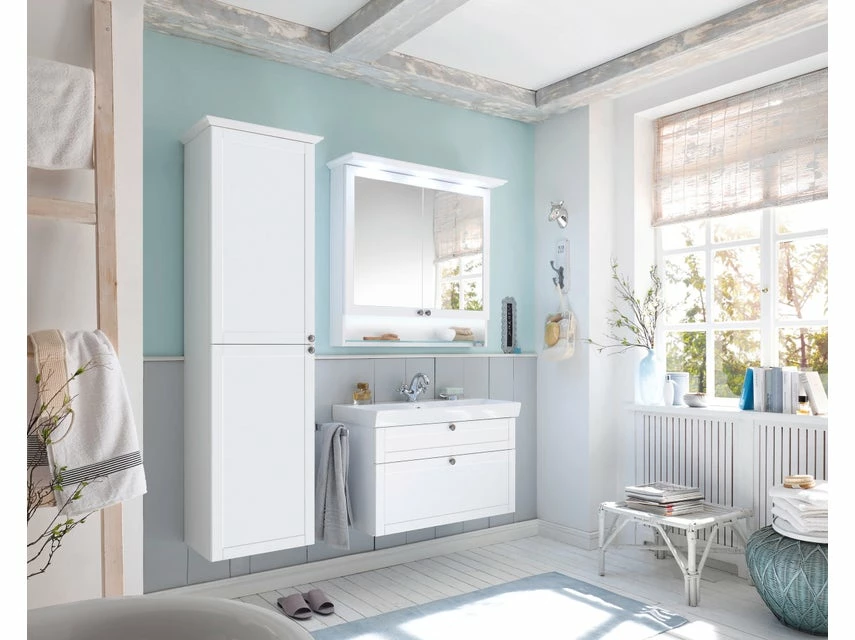 Budget ⌛ Aquarell Badezimmer-Set Salzburg - 3-teilig in weiß 🎉 1 Budget ⌛ Aquarell Badezimmer-Set Salzburg - 3-teilig in weiß 🎉