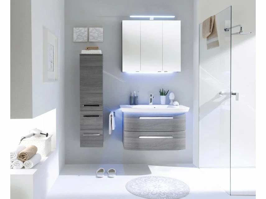 Auslauf 🌟 Aquarell Badezimmer-Set Cannes - 3-teilig in hellgrau ❤️ 2 Auslauf 🌟 Aquarell Badezimmer-Set Cannes - 3-teilig in hellgrau ❤️ – Bild 2