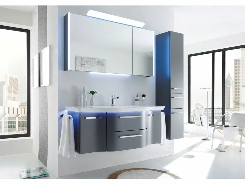 Brandneu 😀 Aquarell Badezimmer-Set Cannes - 3-teilig in dunkelgrau 🌟 1 Brandneu 😀 Aquarell Badezimmer-Set Cannes - 3-teilig in dunkelgrau 🌟