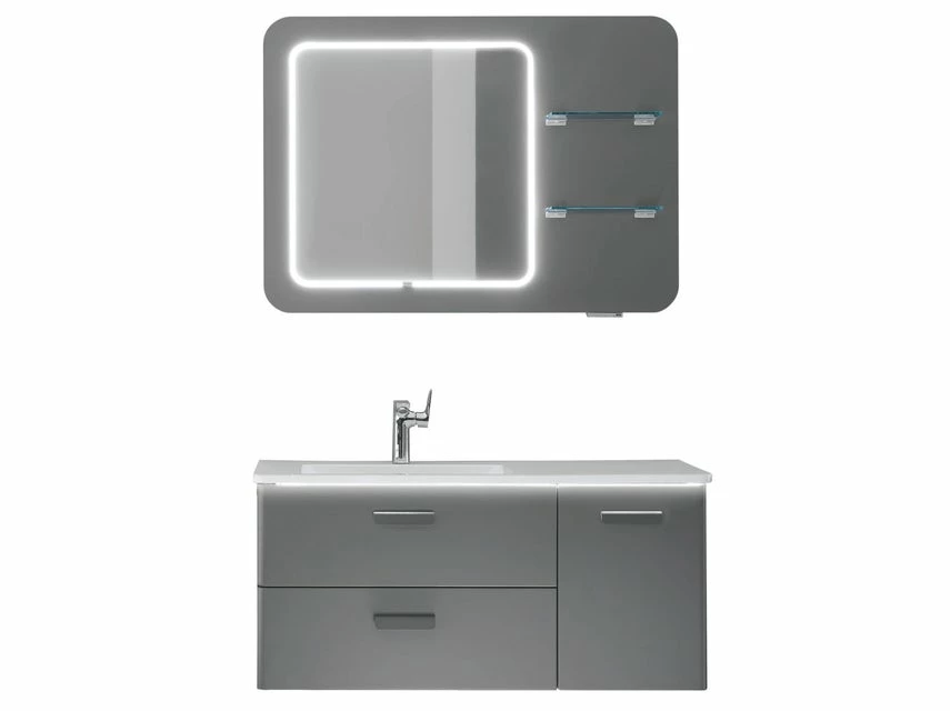 Coupon ⌛ Aquarell Badezimmer-Set Brügge - 3-teilig in grau 🔔 1 Coupon ⌛ Aquarell Badezimmer-Set Brügge - 3-teilig in grau 🔔