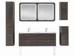 Coupon 👏 Aquarell Badezimmer-Set Brügge - 3-teilig in dunkelbraun 🌟 -Badezimmerschränke Verkäufe 6684386 0599729 3 24623515