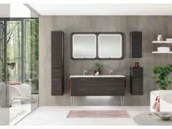 Coupon 👏 Aquarell Badezimmer-Set Brügge - 3-teilig in dunkelbraun 🌟 -Badezimmerschränke Verkäufe 6684389 0599729 6 24623515