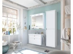 Schlussverkauf 🤩 Aquarell Hochschrank Salzburg rechts - 45/170,5/33 cm in weiß ✔️