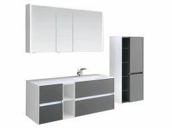 Auslauf ✔️ Aquarell Midischrank Mailand 03 - 57/121/33 cm in grau ⌛ -Badezimmerschränke Verkäufe 6687758 0600659 1 24611932