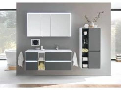 Auslauf ✔️ Aquarell Midischrank Mailand 03 - 57/121/33 cm in grau ⌛ -Badezimmerschränke Verkäufe 6687761 0600659 4 24611932