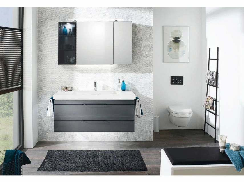 Bestpreis 😉 Aquarell Badezimmer-Set Bern - 3-teilig in schwarz 🔥 6 Bestpreis 😉 Aquarell Badezimmer-Set Bern - 3-teilig in schwarz 🔥 – Bild 6