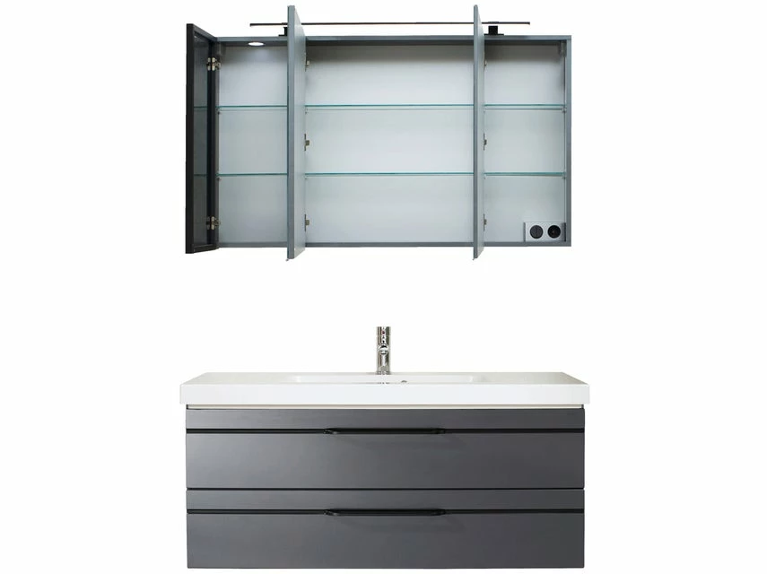 Bestpreis 😉 Aquarell Badezimmer-Set Bern - 3-teilig in schwarz 🔥 2 Bestpreis 😉 Aquarell Badezimmer-Set Bern - 3-teilig in schwarz 🔥 – Bild 2