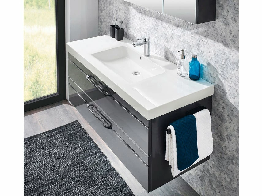 Bestpreis 😉 Aquarell Badezimmer-Set Bern - 3-teilig in schwarz 🔥 4 Bestpreis 😉 Aquarell Badezimmer-Set Bern - 3-teilig in schwarz 🔥 – Bild 4