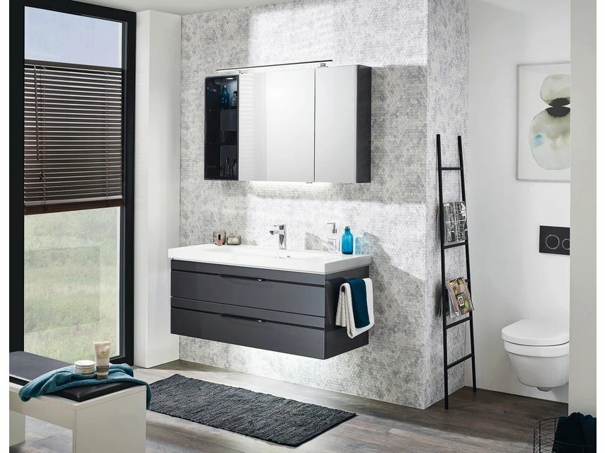 Bestpreis 😉 Aquarell Badezimmer-Set Bern - 3-teilig in schwarz 🔥 3 Bestpreis 😉 Aquarell Badezimmer-Set Bern - 3-teilig in schwarz 🔥 – Bild 3