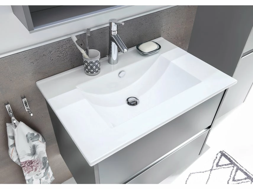 Budget 🛒 Aquarell Badezimmer-Set Bordeaux 01 - 3-teilig in grau 🧨 4 Budget 🛒 Aquarell Badezimmer-Set Bordeaux 01 - 3-teilig in grau 🧨 – Bild 4