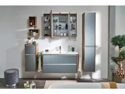 Rabatt 🌟 Aquarell Hochschrank Bordeaux - 33,3/170,7/33 cm in grau 🎁 -Badezimmerschränke Verkäufe 6688205 0600945 5 24613764