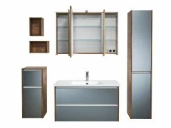 Rabatt 🌟 Aquarell Hochschrank Bordeaux - 33,3/170,7/33 cm in grau 🎁 -Badezimmerschränke Verkäufe 6688209 0600945 9 24613764