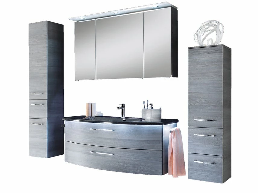 Aktion ⭐ Aquarell Hochschrank Rotterdam 02 - links in schwarz ❤️ 3 Aktion ⭐ Aquarell Hochschrank Rotterdam 02 - links in schwarz ❤️ – Bild 3