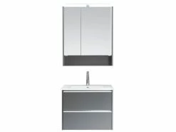 Budget 🛒 Aquarell Badezimmer-Set Bordeaux 01 - 3-teilig in grau 🧨