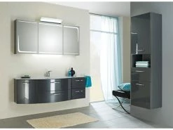 Auslauf 🧨 Aquarell Hochschrank Rotterdam 04 - rechts in schwarz 😍 -Badezimmerschränke Verkäufe 6743215 0602072 1 24618631