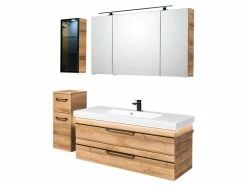 Angebote 🔥 Aquarell Vitrinen-Hängeschrank Bern - 30/70,3/17 cm in schwarz 🎁 -Badezimmerschränke Verkäufe 6743228 0602078 1 24572308