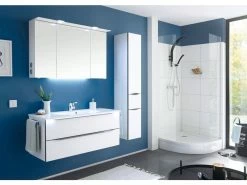 Schlussverkauf 🔔 Aquarell Hochschrank Brüssel - 30/168/33 cm in weiß ❤️ -Badezimmerschränke Verkäufe 6780081 0611098 3 24612716