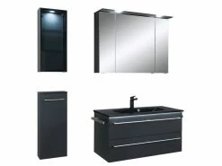 Bester Verkauf ✔️ Aquarell Vitrinen-Wandschrank Brüssel - 30/70,3/17 cm in schwarz ⭐ -Badezimmerschränke Verkäufe 6780149 0611161 7 24612873