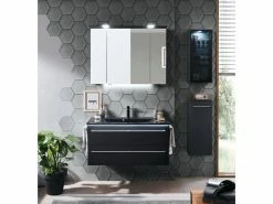 Billig ✨ Aquarell Unterschrank Brüssel - 30/73/17 cm in schwarz ✨ -Badezimmerschränke Verkäufe 6785075 0612632 2 24612922