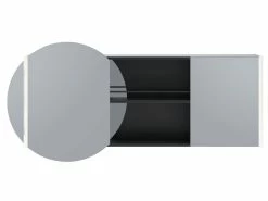 Auslauf 🛒 Coraggio Forma Spiegelschrank Kano links - 140/64/15 cm in grau ✨