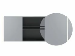 Coupon 👍 Coraggio Forma Spiegelschrank Kano rechts - 140/64/15 cm in grau 😀