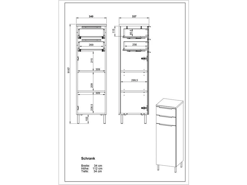 Besorgen ⌛ Midischrank Vito Corus - 34/112/34 cm in grau 😍 5 Besorgen ⌛ Midischrank Vito Corus - 34/112/34 cm in grau 😍 – Bild 5