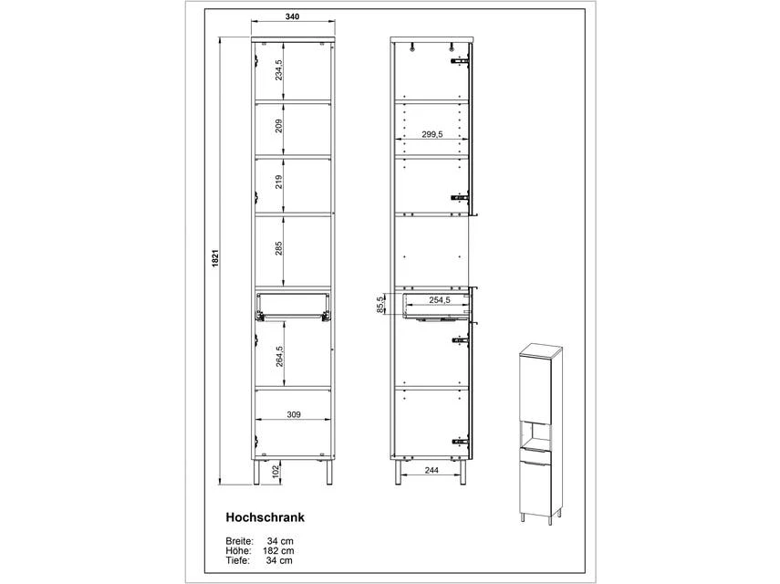 Budget 🥰 Hochschrank Vito Corus - 34/183/34 cm in grau ✔️ 5 Budget 🥰 Hochschrank Vito Corus - 34/183/34 cm in grau ✔️ – Bild 5