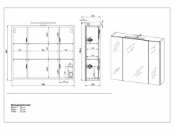 Auslauf ⭐ Spiegelschrank Vito Mayor - 76/71/23 cm in grau 💯 -Badezimmerschränke Verkäufe 6807736 0621781 6 24815451