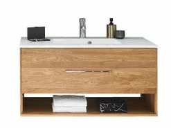 Billig 😉 Waschtisch-Set Vito Lamba - 100/40/47 cm in braun 😀