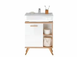 Neu ✨ Waschtisch-Unterschrank Noventa - 60,5/65/33 cm in weiß 👏 -Badezimmerschränke Verkäufe 6895335 0635736 6 22301981