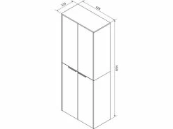 Bestes Angebot 🛒 Coraggio Forma Hochschrank Novara - 62,8/163,3/32 cm in braun ❤️ -Badezimmerschränke Verkäufe 6920784 0643485 1 24937776