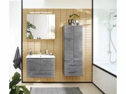 Billig 😍 Midischrank Filino - 50/136,1/33 cm in dunkelgrau 🎁 -Badezimmerschränke Verkäufe 6930003 0646742 16 24938089