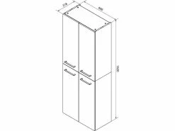 Schlussverkauf 👍 Coraggio Forma Hochschrank Lacona - 60/162/31,8 cm in dunkelbraun ✔️ -Badezimmerschränke Verkäufe 6930834 0647425 4 24942709