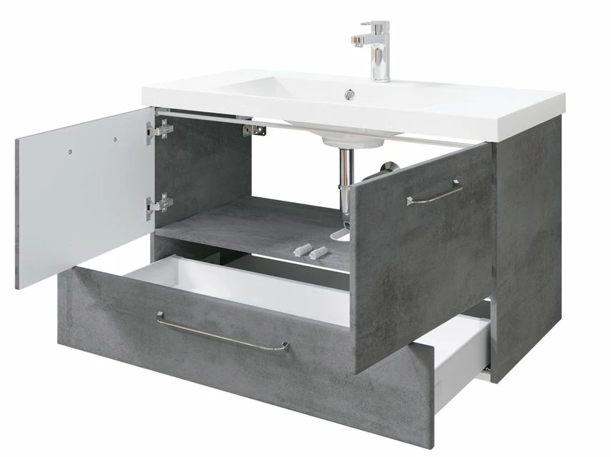 Blitzangebot 😀 Waschtisch-Unterschrank Filino - 96/51/44 cm in dunkelgrau ❤️ 5 Blitzangebot 😀 Waschtisch-Unterschrank Filino - 96/51/44 cm in dunkelgrau ❤️ – Bild 5