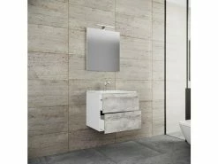 Blitzangebot 😀 Vivre Waschplatz Badinos 3-teilig in weiß 😉 -Badezimmerschränke Verkäufe 917123 badinos 3tlg weiss beton ambiente