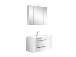 Angebote 🔥 Aquarell Badezimmer-Set Emily - 3-teilig in weiß 🧨