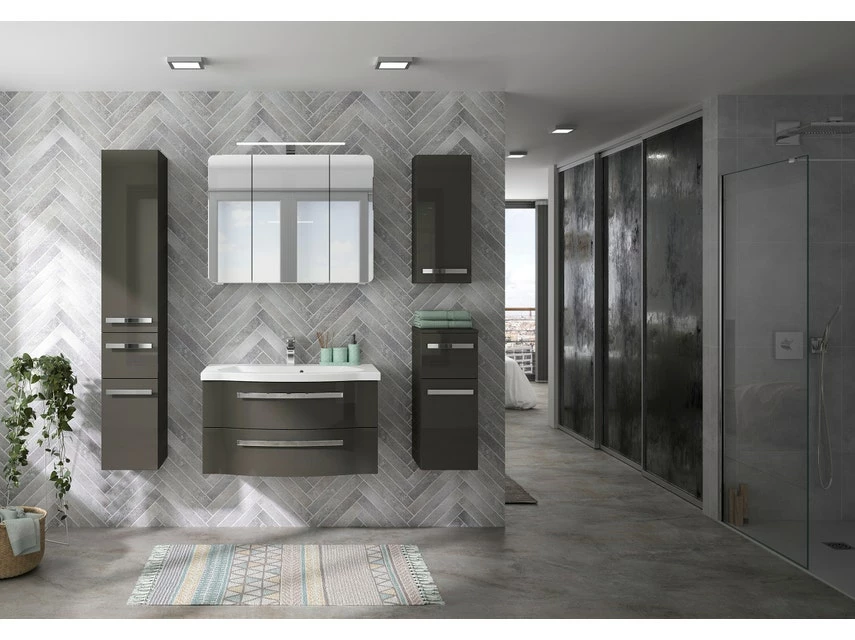 Blitzangebot 😍 Aquarell Badezimmer-Set Emily - 3-teilig in grau 🛒 2 Blitzangebot 😍 Aquarell Badezimmer-Set Emily - 3-teilig in grau 🛒 – Bild 2