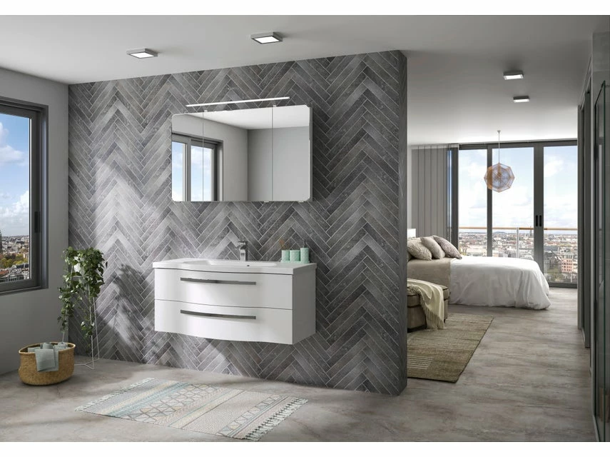 Großhandel 🎉 Aquarell Badezimmer-Set Emily - 3-teilig in weiß ❤️ 2 Großhandel 🎉 Aquarell Badezimmer-Set Emily - 3-teilig in weiß ❤️ – Bild 2