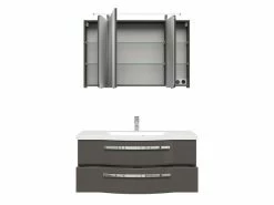 Rabatt 🥰 Aquarell Badezimmer-Set Emily -3-teilig in grau 🤩 -Badezimmerschränke Verkäufe online 24623268 2 1