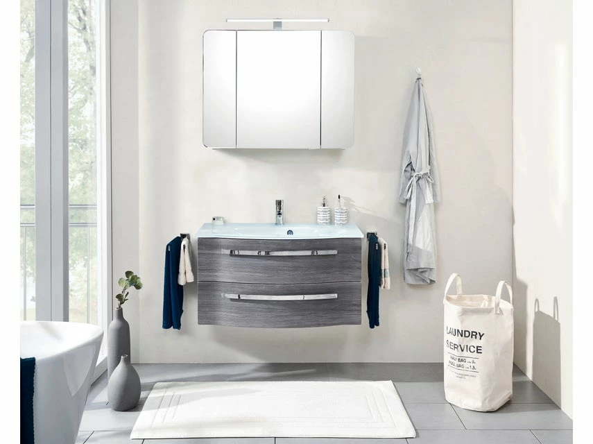 Aktion ❤️ Aquarell Badezimmer-Set Emily - 3-teilig in grau 🌟 3 Aktion ❤️ Aquarell Badezimmer-Set Emily - 3-teilig in grau 🌟 – Bild 3