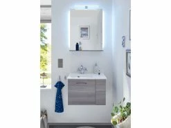 Schlussverkauf 🧨 Aquarell Badezimmer-Set Genua - 3-teilig in grau 👍