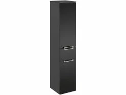 Billig 👏 Aquarell Midischrank Mia - 142/30/33 cm in grau ❤️