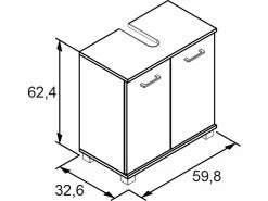Schlussverkauf 🔥 Vivre Waschbecken-Unterschrank Nora - 59,8/63,4/32,6 cm in braun 🎁 7 Schlussverkauf 🔥 Vivre Waschbecken-Unterschrank Nora - 59,8/63,4/32,6 cm in braun 🎁 -Badezimmerschränke Verkäufe online 24722432 3 massangabe nebenbild 1