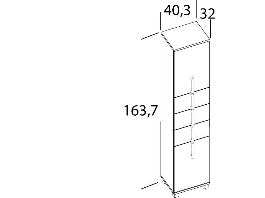 Bestpreis 😀 Vivre Hochschrank Luca - 40,3/163,7/32 cm in weiß 🔥 3 Bestpreis 😀 Vivre Hochschrank Luca - 40,3/163,7/32 cm in weiß 🔥 – Bild 3
