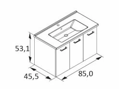 Budget 🎁 Vivre Waschtisch-Set Nora - 85x45,5 cm in braun 🎁 7 Budget 🎁 Vivre Waschtisch-Set Nora - 85x45,5 cm in braun 🎁 -Badezimmerschränke Verkäufe online 24722507 3 massangabe nebenbild